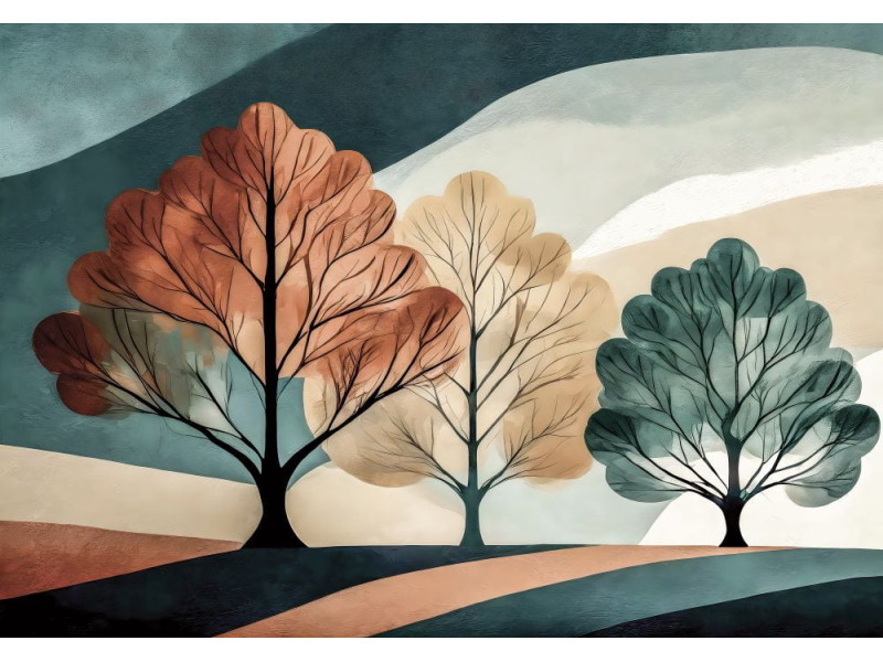 Abstract Tree Composition Nature Art - Organic AI Wall Mural