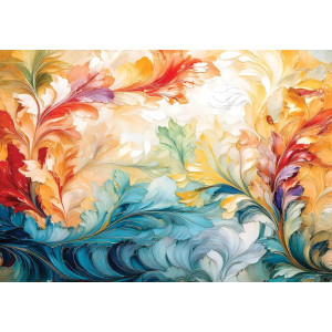 Dancing Colors Abstract Art - Vibrant AI Wall Mural