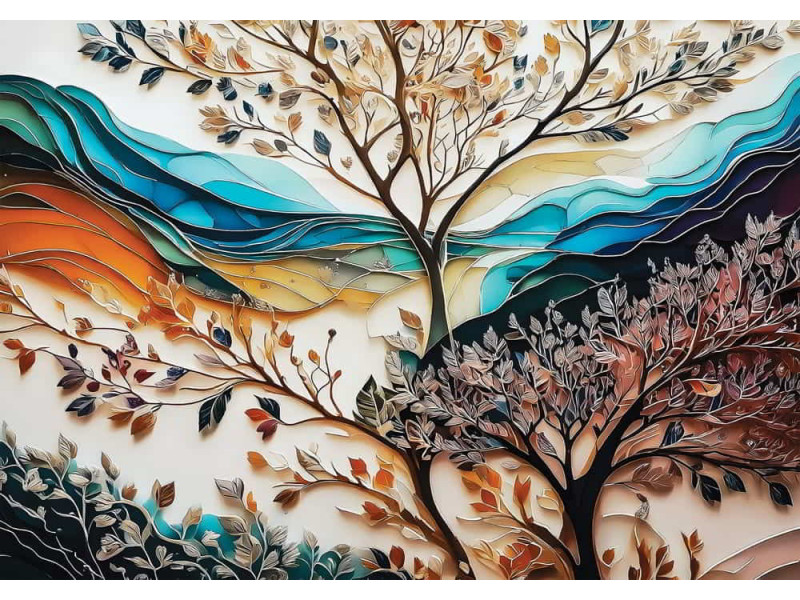 Ethereal Landscape - AI Art Wall Mural for Contemporary Interiors