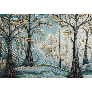 Serene Forest - AI Art Wall Mural for Contemporary Interiors