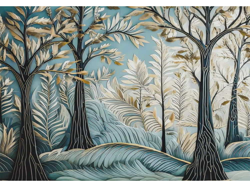 Serene Forest - AI Art Wall Mural for Contemporary Interiors