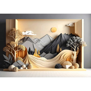 Alpine Reverie - AI Art Wall Mural for Contemporary Interiors Alpine Reverie - AI Art Wall Mural for Contemporary Interiors | Wall4Soul