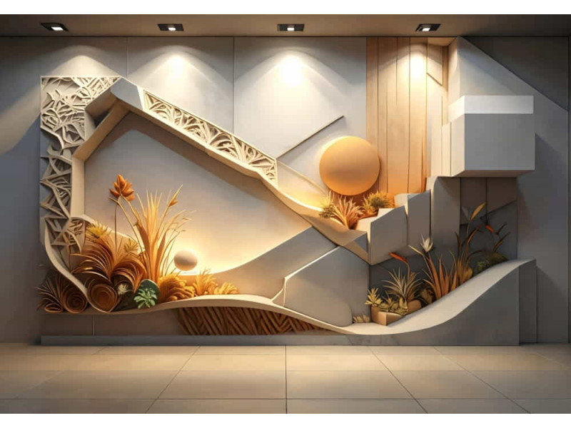 The Architect's Garden - AI Art Wall Mural for Contemporary Interiors