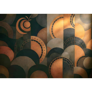 Art Deco Half-Circles Vintage Pattern - Retro AI Wall Mural Art Deco Half-Circles Vintage Pattern - Retro AI Wall Mural | Wall4Soul