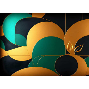 Art Deco Leafwork - AI Art Wall Mural for Contemporary Interiors Art Deco Leafwork - AI Art Wall Mural for Contemporary Interiors | Wall4Soul