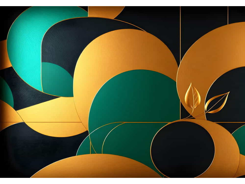 Art Deco Leafwork - AI Art Wall Mural for Contemporary Interiors