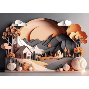 Mountain Retreat - AI Art Wall Mural for Contemporary Interiors