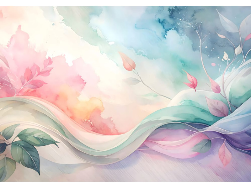 Blooming Aurora - AI Art Wall Mural for Contemporary Interiors