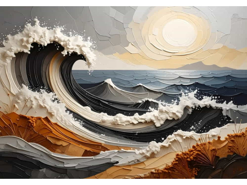Breaking Sun - AI Art Wall Mural for Contemporary Interiors