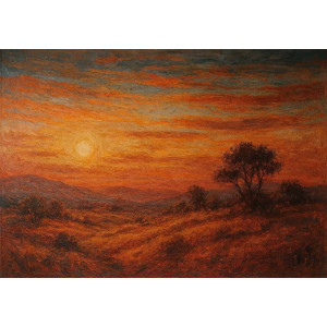 Whispers of the Dying Day - AI Art Wall Mural for Contemporary Interiors | Wall4Soul