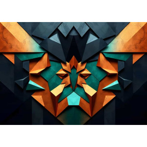 The Geometric Guardian Abstract Art - Protective AI Wall Mural | Wall4Soul