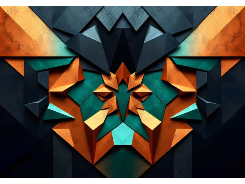 The Geometric Guardian Abstract Art - Protective AI Wall Mural The Geometric Guardian Abstract Art - Protective AI Wall Mural