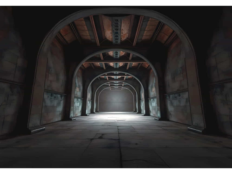 The Industrial Archway - AI Art Wall Mural for Contemporary Interiors