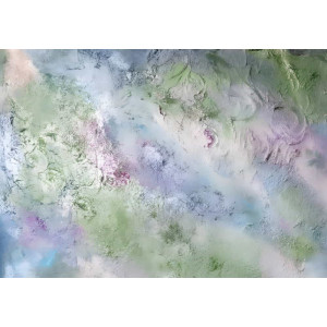 Misty Spring Garden - AI Art Wall Mural for Contemporary Interiors
