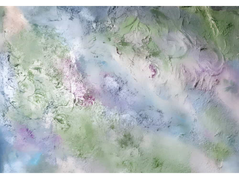 Misty Spring Garden - AI Art Wall Mural for Contemporary Interiors