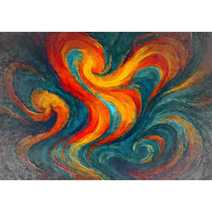 Fiery Whirlwind Flame Effects - Dramatic AI Wall Mural