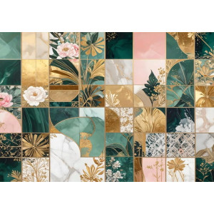 Floral Mosaic - AI Art Wall Mural for Contemporary Interiors | Wall4Soul