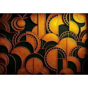 Gilded Deco Art Nouveau Style - Vintage AI Wall Mural