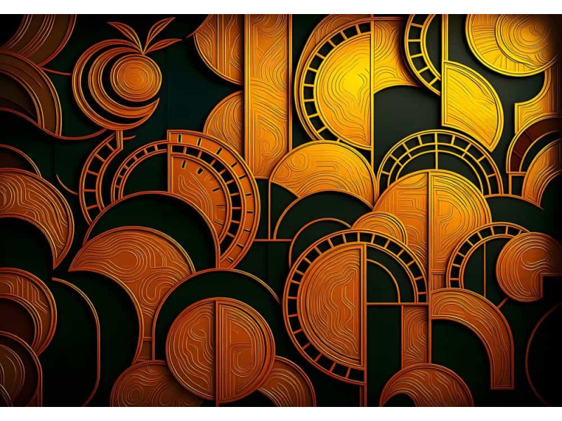 Gilded Deco Art Nouveau Style - Vintage AI Wall Mural