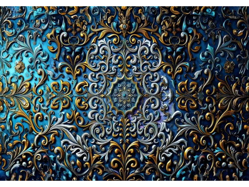 Gilded Labyrinth Maze Pattern - Intricate AI Wall Mural
