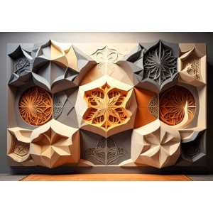 Gilded Medallion Luxury Design - Opulent AI Wall Mural