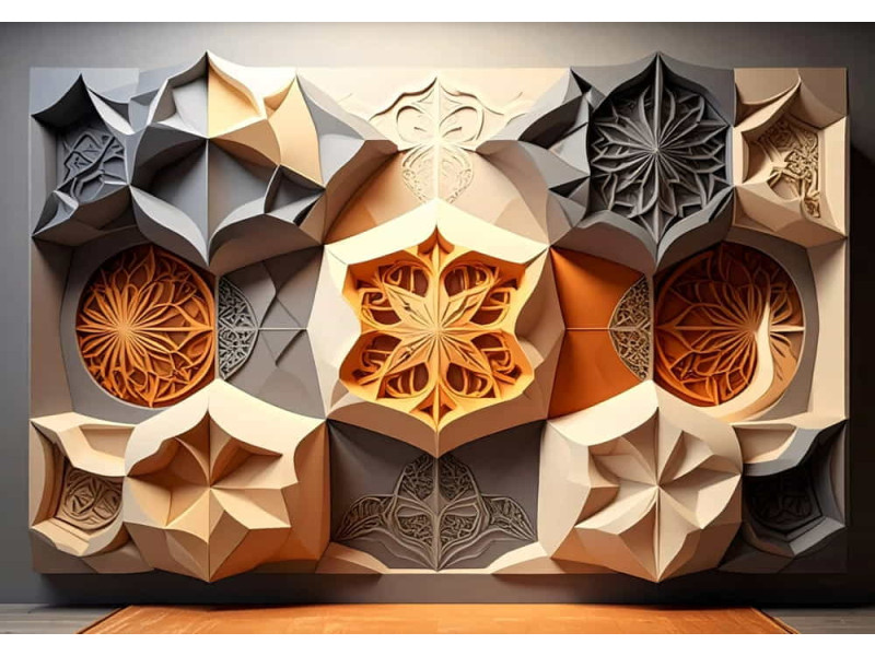 Gilded Medallion Luxury Design - Opulent AI Wall Mural