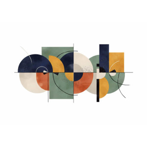 Geometric Harmony Modern Design - Balanced AI Wall Mural