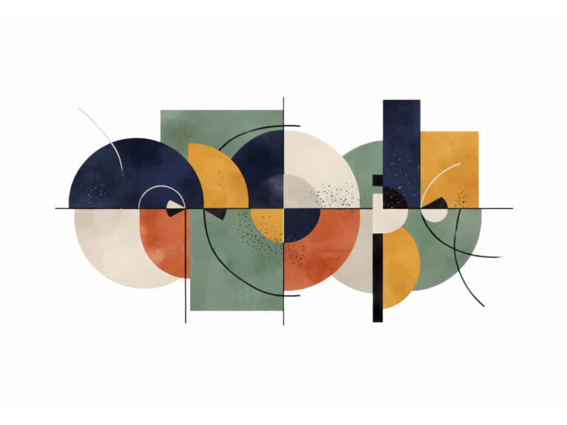 Geometric Harmony Modern Design - Balanced AI Wall Mural