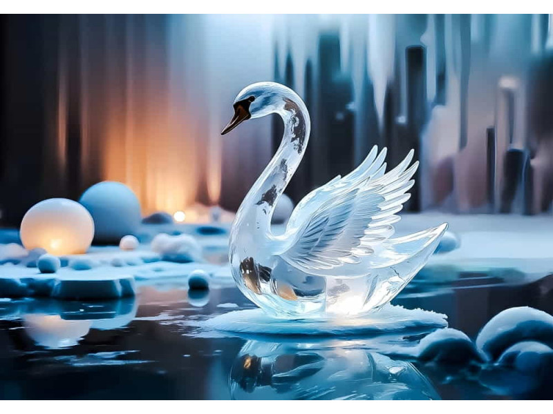 Glacial Grace - AI Art Wall Mural for Contemporary Interiors