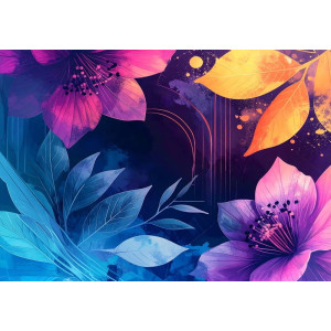 Luminous Bloomscape - AI Art Wall Mural for Contemporary Interiors | Wall4Soul