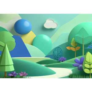 Verdant Dreamscape - AI Art Wall Mural for Contemporary Interiors