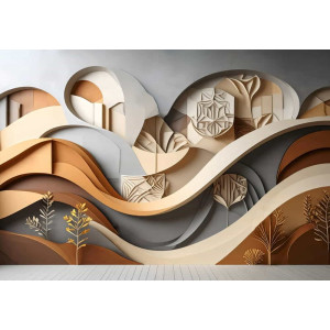 Golden Valley - AI Art Wall Mural for Contemporary Interiors