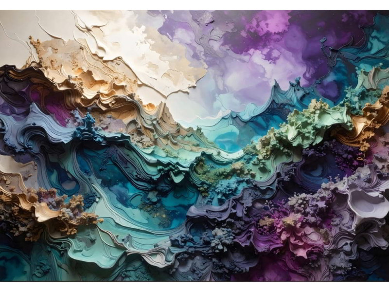 Celestial Depths Space Wonder - Cosmic AI Wall Mural