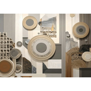 Rings of History Vintage Design - Timeless - AI Art Wall Mural for Contemporary Interiors