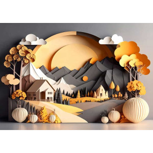 Autumn's Embrace - AI Art Wall Mural for Contemporary Interiors Autumn's Embrace - AI Art Wall Mural for Contemporary Interiors | Wall4Soul