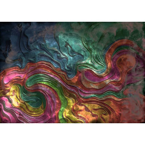 Kaleidoscope Currents Color Flow - Vibrant AI Wall Mural