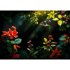 Crimson and Clover - AI Art Wall Mural for Contemporary Interiors Crimson and Clover - AI Art Wall Mural for Contemporary Interiors | Wall4Soul