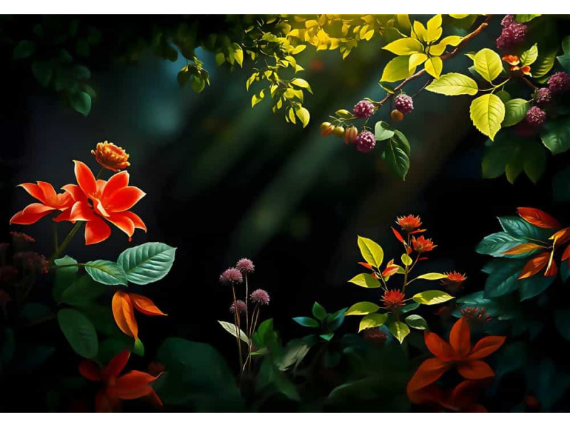 Crimson and Clover - AI Art Wall Mural for Contemporary Interiors Crimson and Clover - AI Art Wall Mural for Contemporary Interiors