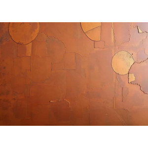 Copper Tectonic Metallic Design - Industrial AI Wall Mural