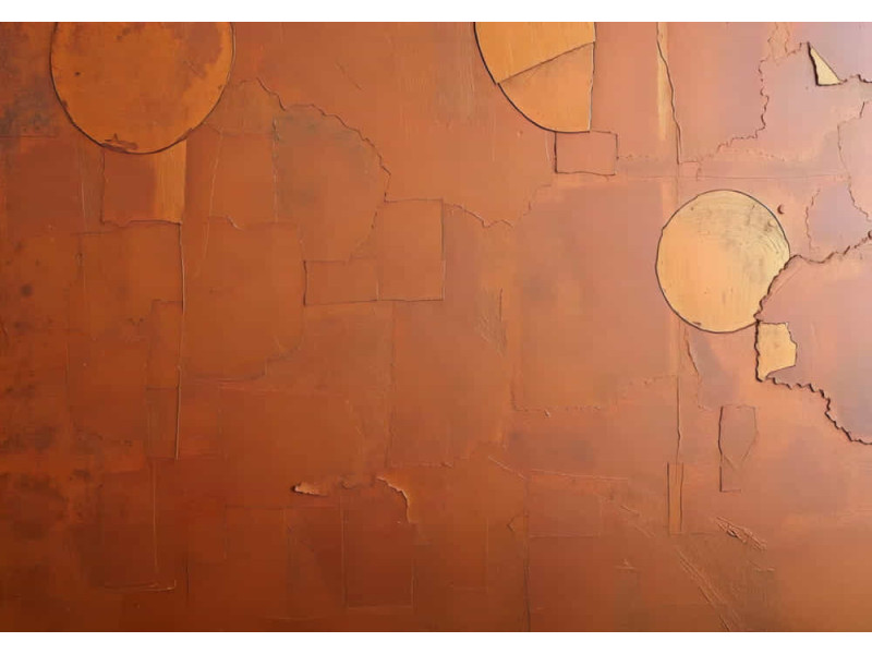 Copper Tectonic Metallic Design - Industrial AI Wall Mural