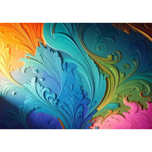 Chromatic Rococo Ornate Design - Baroque AI Wall Mural