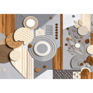 Petals and Panels - AI Art Wall Mural for Contemporary Interiors