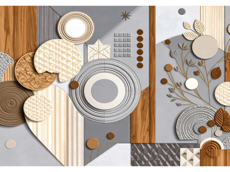 Petals and Panels - AI Art Wall Mural for Contemporary Interiors