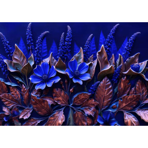 Midnight Garden Rhapsody - AI Art Wall Mural for Contemporary Interiors