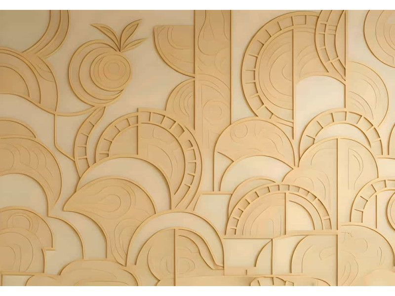 Monochromatic Carving - AI Art Wall Mural for Contemporary Interiors
