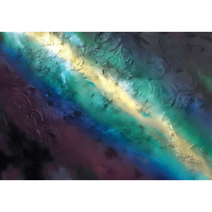 Neon River in the Abyss Glow Effect - Futuristic AI Wall Mural