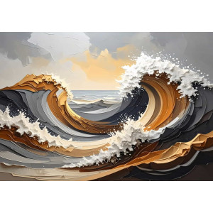 Ocean's Embrace - AI Art Wall Mural for Contemporary Interiors | Wall4Soul