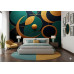 Golden Rain on Emerald Jewel Colors - Luxury AI Wall Mural
