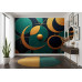 Golden Rain on Emerald Jewel Colors - Luxury AI Wall Mural