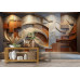 Golden Crest - AI Art Wall Mural for Contemporary Interiors